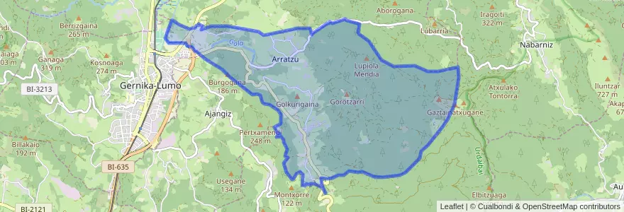 Mapa de ubicacion de Arratzu.