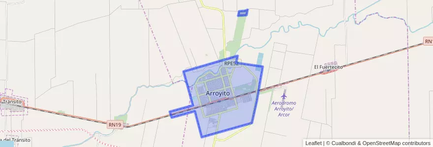 Mapa de ubicacion de Arroyito.