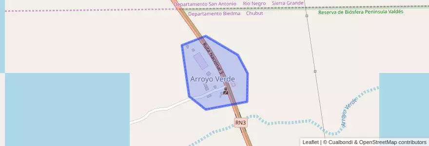 Mapa de ubicacion de Arroyo Verde.