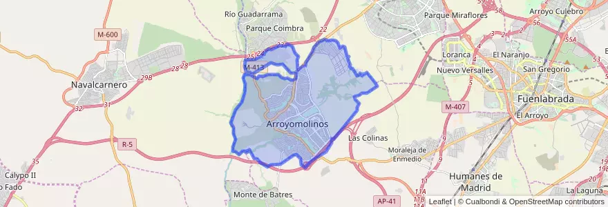 Mapa de ubicacion de Arroyomolinos.