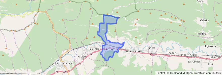 Mapa de ubicacion de Arruazu.