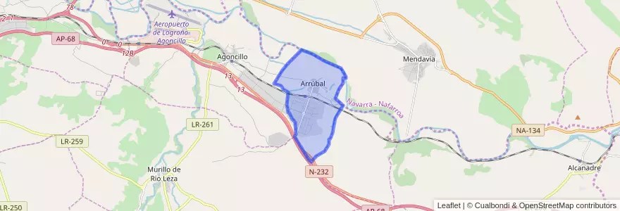 Mapa de ubicacion de Arrúbal.