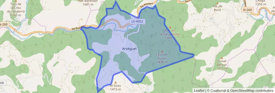 Mapa de ubicacion de Arsèguel.
