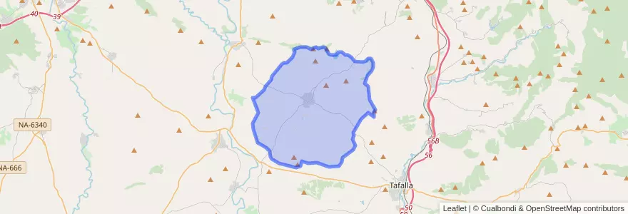 Mapa de ubicacion de Artajona.