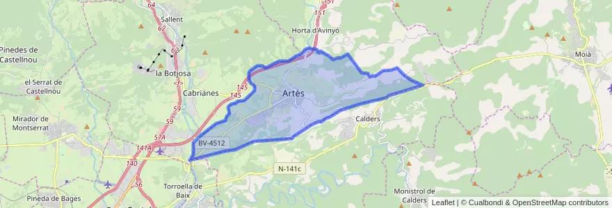 Mapa de ubicacion de Artés.