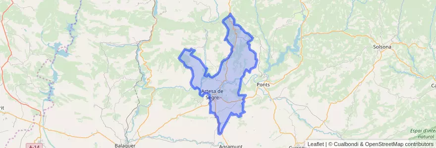 Mapa de ubicacion de Artesa de Segre.