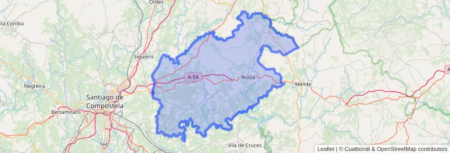 Mapa de ubicacion de Arzúa.