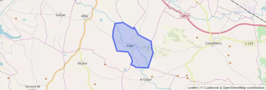 Mapa de ubicacion de Aspa.