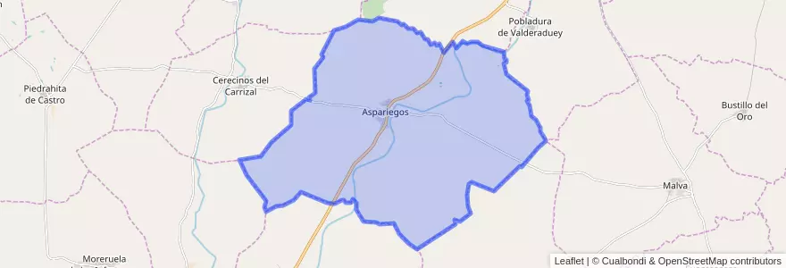 Mapa de ubicacion de Aspariegos.