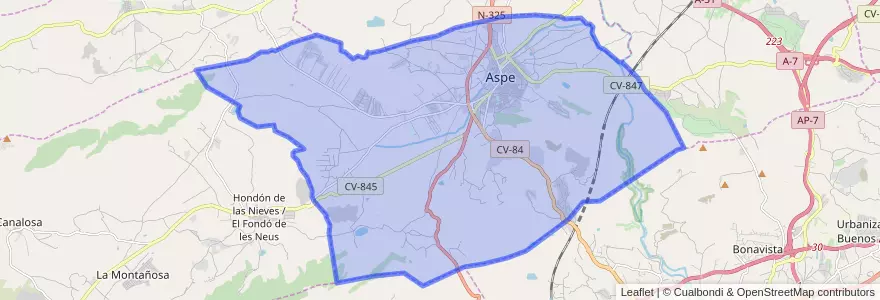 Mapa de ubicacion de Aspe.