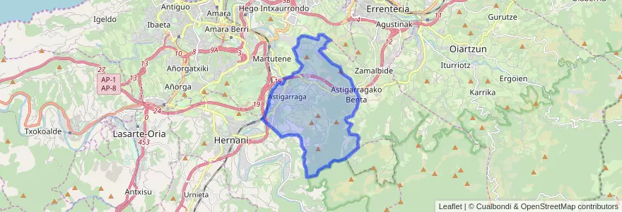 Mapa de ubicacion de Astigarraga.