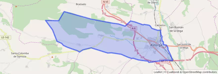 Mapa de ubicacion de Astorga.