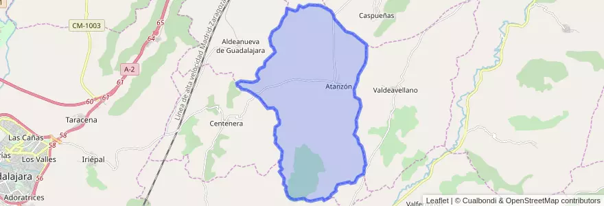Mapa de ubicacion de Atanzón.