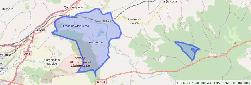 Mapa de ubicacion de Atapuerca.