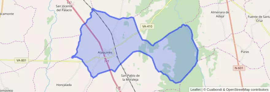 Mapa de ubicacion de Ataquines.