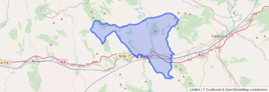 Mapa de ubicacion de Ateca.