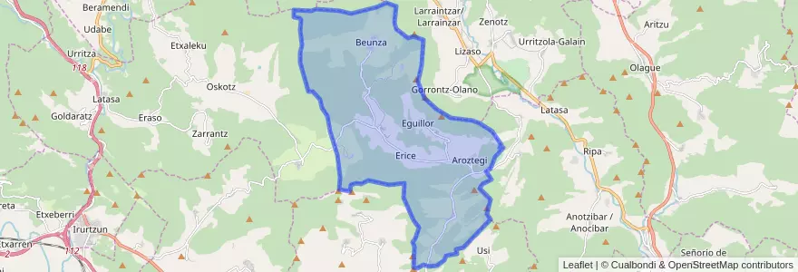 Mapa de ubicacion de Atez.