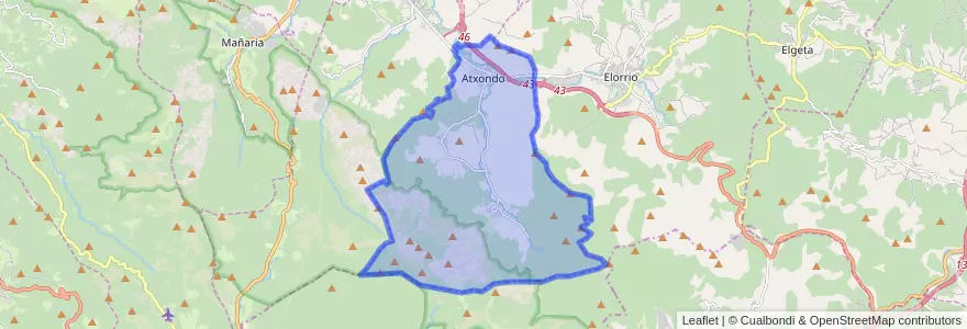 Mapa de ubicacion de Atxondo.