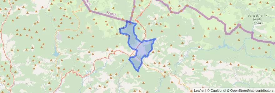 Mapa de ubicacion de Auritz.
