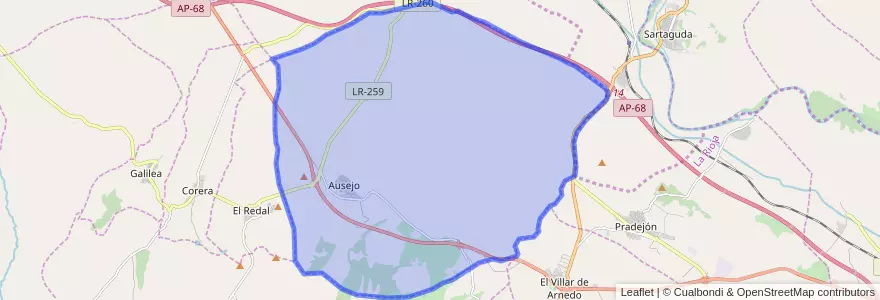 Mapa de ubicacion de Ausejo.