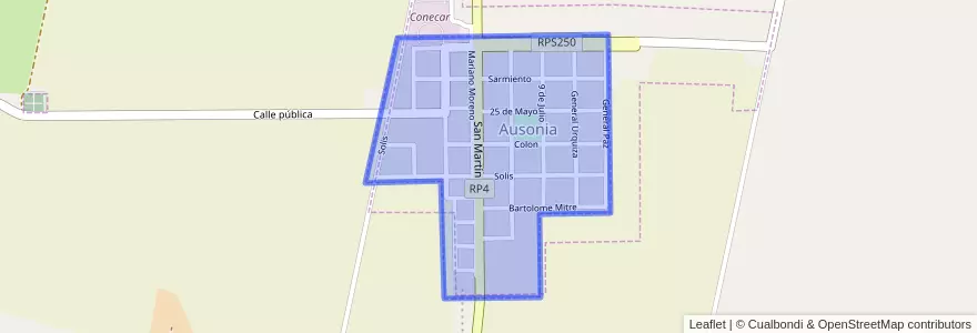 Mapa de ubicacion de Ausonia.