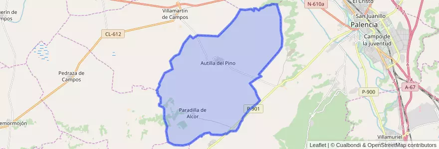 Mapa de ubicacion de Autilla del Pino.