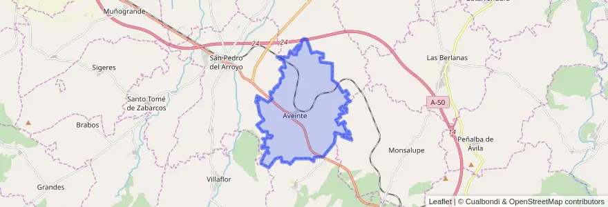 Mapa de ubicacion de Aveinte.