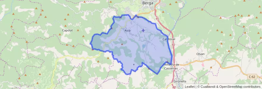 Mapa de ubicacion de Avià.