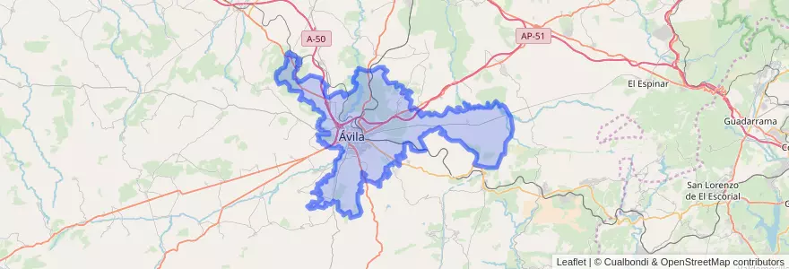 Mapa de ubicacion de Ávila.