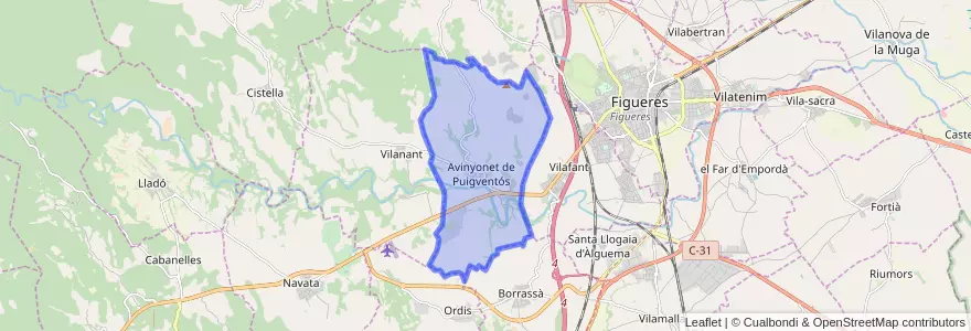 Mapa de ubicacion de Avinyonet de Puigventós.