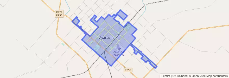 Mapa de ubicacion de Ayacucho.
