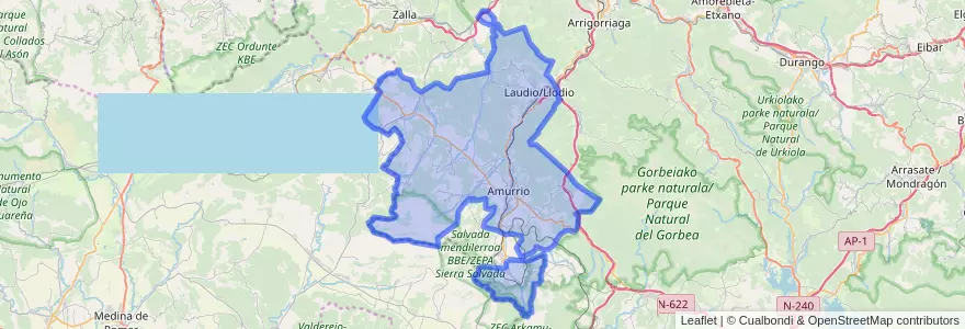Mapa de ubicacion de Aiarako koadrilla/Cuadrilla de Ayala.