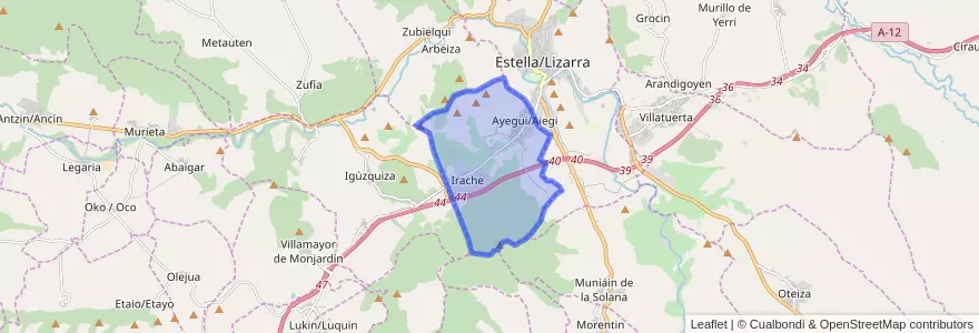 Mapa de ubicacion de Ayegui.
