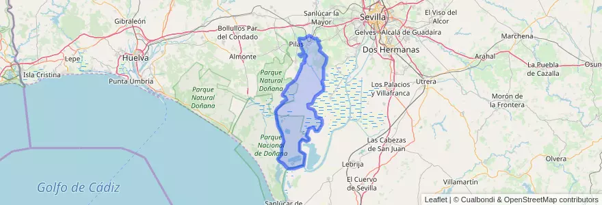 Mapa de ubicacion de Aznalcázar.