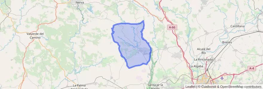 Mapa de ubicacion de Aznalcóllar.