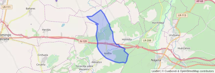 Mapa de ubicacion de Azofra.