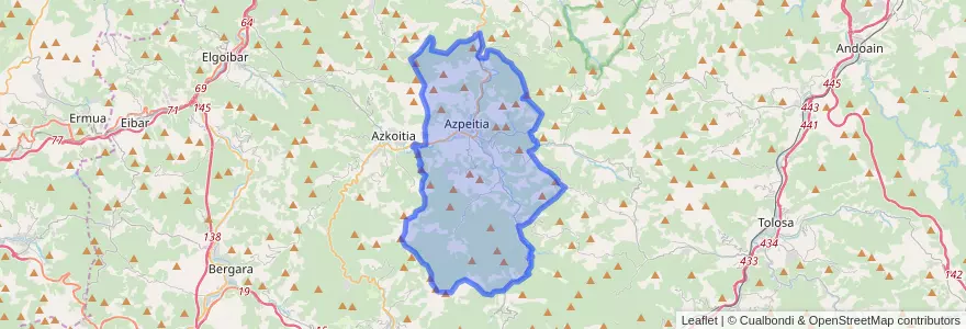 Mapa de ubicacion de Azpeitia.