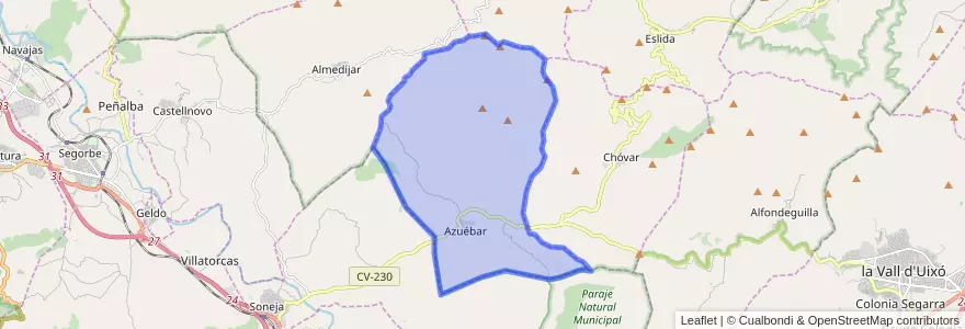 Mapa de ubicacion de Azuébar.
