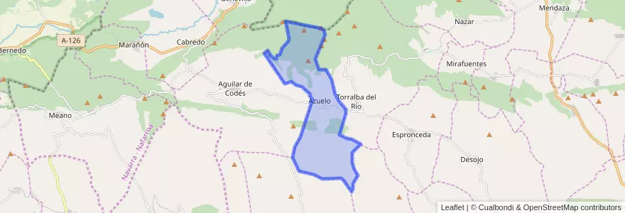 Mapa de ubicacion de Azuelo.