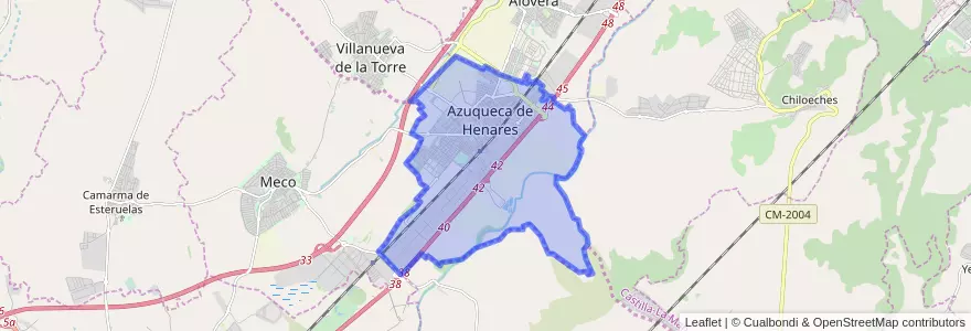 Mapa de ubicacion de Azuqueca de Henares.