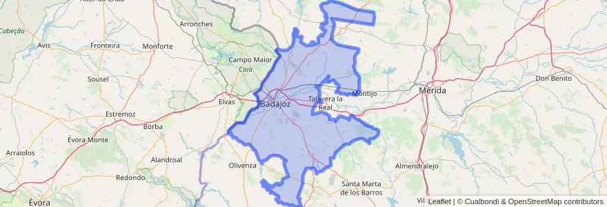 Mapa de ubicacion de Бадахос.