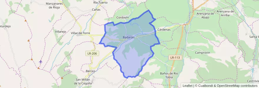 Mapa de ubicacion de Badarán.
