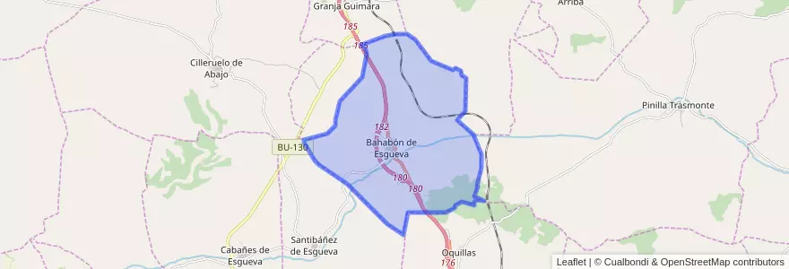 Mapa de ubicacion de Bahabón de Esgueva.