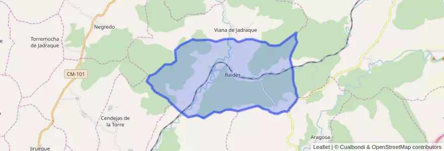 Mapa de ubicacion de Baides.