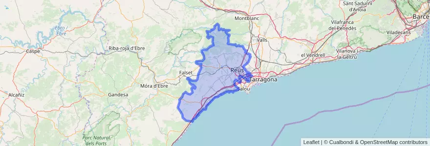 Mapa de ubicacion de Baix Camp.