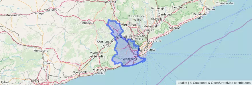 Mapa de ubicacion de Baix Llobregat.