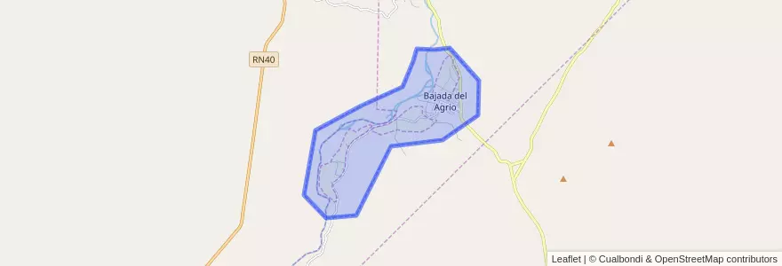 Mapa de ubicacion de Bajada del Agrio.