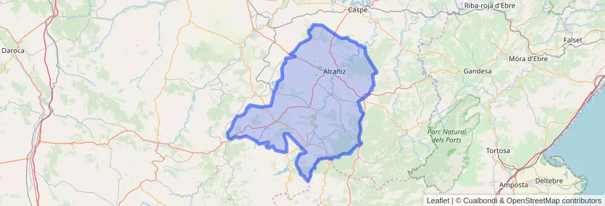 Mapa de ubicacion de Bajo Aragón.