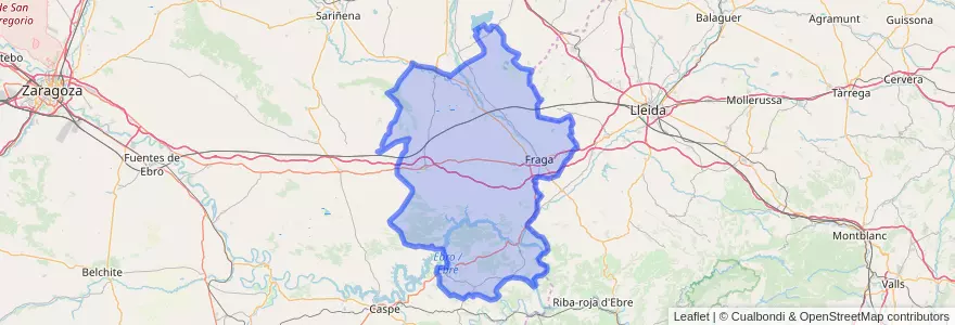 Mapa de ubicacion de Bajo Cinca / Baix Cinca.