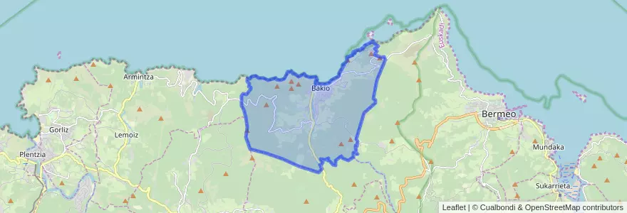 Mapa de ubicacion de Bakio.